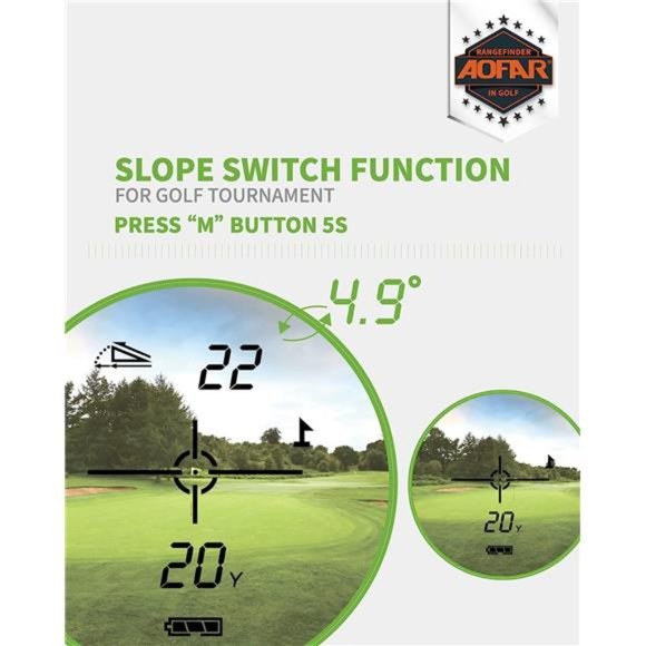 Golf Rangefinder with Slope and Angle Switch, Flag-Lock with Vibration,600 Yards - Picture 4 of 6